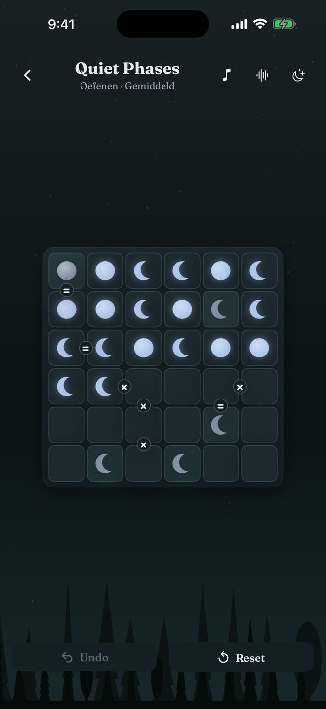Quiet Phases — Rustige logicapuzzels in maanfasen